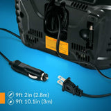 Kensun AC/DC Power Supply Portable Air Compressor Pump with Analog Display to 120 PSI for Home (110V) and Car (12V), Tire Inflator with Adaptors
