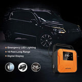 JETHAX Air Compressor Tire Inflator, 12V Portable Air Pump for Car Tires, Tire Pump with LED Light, Long Cable and Auto Shut Off