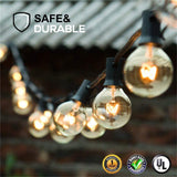 Globe String Lights with 27 Clear G40 Bulbs, Connectable Outdoor /Indoor Lights