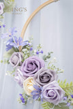 Ling's moment Artificial Flowers African Violet Purple Roses 25pcs Real Looking Fake Roses