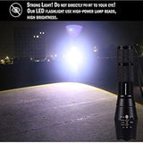 LED Tactical Flashlight, Binwo Super Bright 2000 Lumen XML T6 LED Flashlights Portable Outdoor Water Resistant Torch Light Zoomable Flashlight 2 Pack