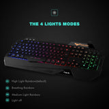 Havit Keyboard Rainbow Backlit Wired Gaming Keyboard Mouse Combo, LED 104 Keys USB Ergonomic Wrist Rest Keyboard, 3200DPI 6 Button Mouse  (Black)