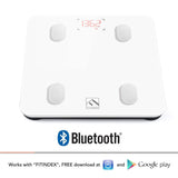 FITINDEX Bluetooth Body Fat Scale, Smart Wireless Digital Bathroom Weight Scale Body Composition Monitor Health Analyzer with Smartphone App - White