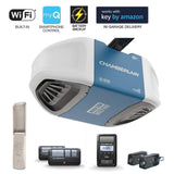 Chamberlain Group Chamberlain B970 Smartphone-Controlled Ultra-Quiet & Strong Belt Drive Garage Door Opener with Battery Backup , Blue