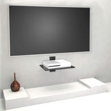 WALI CS201-1 Floating Wall Mounted Shelf with Strengthened Tempered Glasses, black