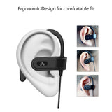Avantree E171 Sports Earbuds Wired with Microphone, Sweatproof Wrap Around Earphones with Over Ear Hook, in Ear Running Headphones for Workout