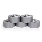 Heavy Duty Silver Duct Tape - 5 Roll Multi Pack Industrial Lot – 30 Yards x 2 inch Wide – Large Bulk Value Pack of Grey Original Extra Strength