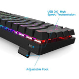 DIERYA Mechanical Gaming Keyboard 60% True RGB Backlit Bluetooth 4.0 Wired/Wireless LED Computer Keyboard Cherry MX Brown Equivalent Switch (DK-63)