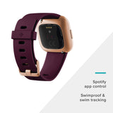 Fitbit Versa 2 Health & Fitness Smartwatch with Heart Rate, Music, Alexa Built-in, Sleep & Swim Tracking, Bordeaux/Copper Rose (S & L Bands Included)