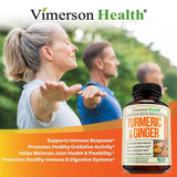 Turmeric Curcumin with Ginger and Bioperine. Vegan Joint Pain Relief, Anti-Inflammatory, Antioxidant, Anti-Aging Supplement with 10 milligrams