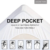 LEISURE TOWN Twin Mattress Pad Cover Cooling Mattress Topper Cotton Top Pillow Top with Snow Down Alternative Fill (8-21" Fitted Deep Pocket)