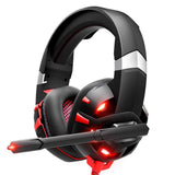 RUNMUS Gaming Headset Xbox One Headset with 7.1 Surround Sound Stereo, PS4 Headset with Noise Canceling Mic & LED Light, (Adapter Not Included)