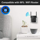 WiFi Range Extender - 750Mbps WiFi Repeater Wireless Signal Booster, 2.4 & 5GHz Dual Band WiFi Extender