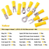 Glarks 540pcs 22-16/16-14/12-10 Gauge Mixed Quick Disconnect Electrical Insulated Butt Bullet Spade Fork Ring Solderless Crimp Terminals Connectors