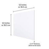 SimbaLux Acrylic Sheet Clear Cast Plexiglass 12” x 12” Square Panel 1/4” Thick (6mm) Transparent Plastic Plexi Glass Board