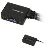 IOGEAR 2-Port USB VGA Cable KVM Switch with Cables and Remote, GCS22U