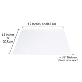 SimbaLux Acrylic Sheet Clear Cast Plexiglass 12” x 12” Square Panel 1/8” Thick (3mm) Pack of 2 Transparent Plastic Plexi Glass Board