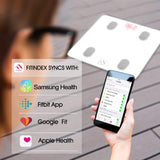 FITINDEX Bluetooth Body Fat Scale, Smart Wireless Digital Bathroom Weight Scale Body Composition Monitor Health Analyzer with Smartphone App - White