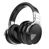 COWIN E7 Active Noise Cancelling Headphones Bluetooth Headphones with Microphone Deep Bass Wireless Headphones, Comfortable Protein Earpads, Black