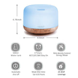 ASAKUKI 500ml Premium, Essential Oil Diffuser, 5 In 1 Ultrasonic Aromatherapy Fragrant Oil Humidifier Vaporizer, Timer and Auto-Off Safety Switch