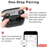 Bluetooth Headphones, VEATOOL 5.0 Binaural Call True Wireless Earbuds 20H Playtime HD Stereo Bass Sound Mini in Ear Bluetooth Earphones