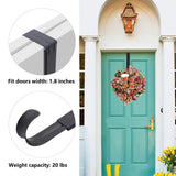 Pack of 2 Wreath Hanger,Adjustable Wreath Hanger for Front Door from 14.9-25 Inch,20 lbs-Black