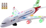 Toysery Airplane Toys for Kids with Bump and Go Action - Airbus A380 Toy Planes for Boys and Girls with Flashing Lights, Real Jet Sound