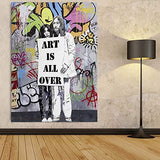 Faicai Art Banksy Graffiti Street Art Paintings 'Art is All Over ' Wall Art Canvas Prints Posters