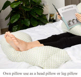 QUEEN ROSE Pregnancy Pillow Bamboo with Detachable Design,U Shaped Full Body Pillow Support for Back/Neck/Leg and Belly,Comes with Secure Belt