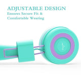 Elecder i37 Kids Headphones Children Girls Boys Teens Foldable Adjustable On Ear Headphones 3.5mm Jack Compatible iPad Cellphones  MP3/4 Purple/Green