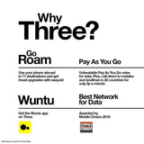 PrePaid Europe (UK Three) sim Card 12GB Data+Unlimited Minutes+Unlimited Texts for 30 Days