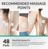 DONECO TENS Unit Pads 2X2 48 Pcs Replacement Pads Electrode Patches for Electrotherapy