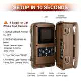 Crenova 20MP Hunting Trail Camera 32GB Micro Card Included Max up to 64GB Updated to 940nm IR LEDs and IP 66 Waterproof Game Camera 1080 P