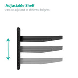 WALI CS201-1 Floating Wall Mounted Shelf with Strengthened Tempered Glasses, black