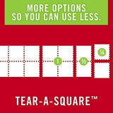 Brawny Tear-A-Square Paper Towels, 12 Rolls, 12 = 24 Regular Rolls, 3 Sheet Size Options, Quarter Size Sheets