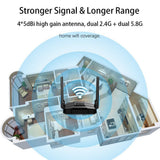 Smart WiFi Router AC1200 Dual Band Gigabit Router High Speed Wireless Internet Router