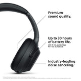 Sony Noise Cancelling Headphones WH1000XM3: Wireless Bluetooth Over the Ear Headphones with Mic and Alexa voice control  - Black