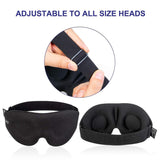 Sleep Eye Mask for Men Women, 3D Contoured Cup Sleeping Mask & Blindfold with Ear Plug Travel Pouch-black