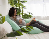 PharMeDoc Pregnancy Pillow with Jersey Cover, C Shaped Full Body Pillow - Mint Green