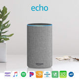Echo (2nd Generation) - Smart speaker with Alexa and Dolby processing - Heather Gray Fabric