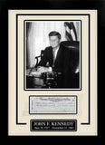 John F Kennedy JFK Facsimile Sign Autograph Personal Check Framed 8x10 Display