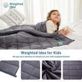 Weighted Idea Small Weighted Blanket 5 lbs for Kids and Child 36''x48'' (100% Natural Cotton, Grey)