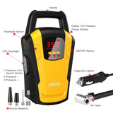 joyroom Portable Air Compressor Tire Inflator (CZK 3650) - 12V DC Car Tire Pump with Digital Pressure Gauge - 150 PSI, Bright Emergency Flashlight