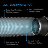 AC Infinity Flexible 4-Inch Aluminum Ducting, Heavy-Duty Four-Layer Protection, 25-Feet Long for Heating Cooling Ventilation and Exhaust