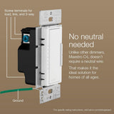 Lutron Maestro C.L Dimmer Switch for Dimmable LED, Halogen & Incandescent Bulbs, Single-Pole or Multi-Location, MACL-153M-WH, White