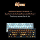 RK ROYAL KLUDGE RK61 Wireless 60% Mechanical Gaming Keyboard, Ultra-compact Bluetooth Keyboard with Tactile Blue Switches, Black