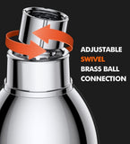 WASSA High Pressure Shower Head - 3 Inch Anti-leak Fixed Chrome Showerhead - Adjustable Metal Swivel Ball Joint