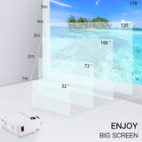 Mini Projector 2019 Upgraded Portable Video-Projector,55000 Hours Multimedia Home Theater Movie Projector