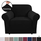 1 Piece Couch Cover Stretch Stylish Furniture Cover/Protector (Chair, Black)