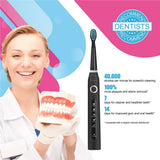 Electric Toothbrush Clean as Dentist Rechargeable Sonic Toothbrush with Smart Timer 4 Hours Charge Minimum 30 Days Use 5 Optional Modes Whitening